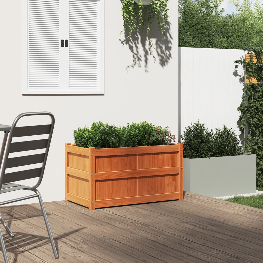 Garden Planters Solid Wood Pine Brown 1