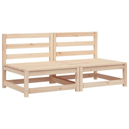 Garden Sofas Armless 2 pcs 70x70x67cm Solid Wood Pine Middle Sofa (2 pcs) Natural pine