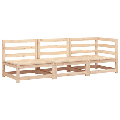 Garden Sofa 3-Seater Solid Wood Pine Corner + 2x Chair Natural pine