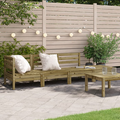 3 Piece Garden Lounge Set Solid Wood Pine Natural impregnated 4-seater