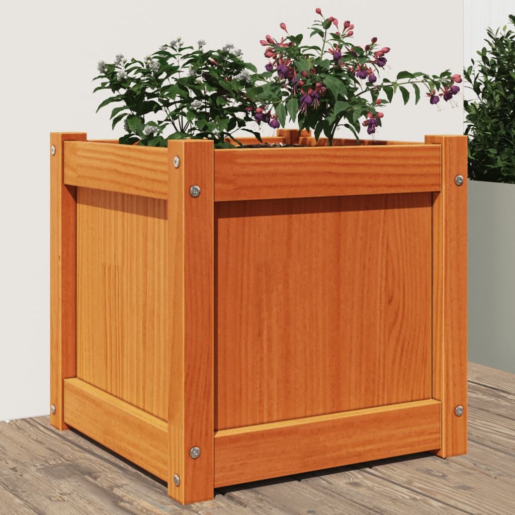 Garden Planters Solid Wood Pine Brown pine 1