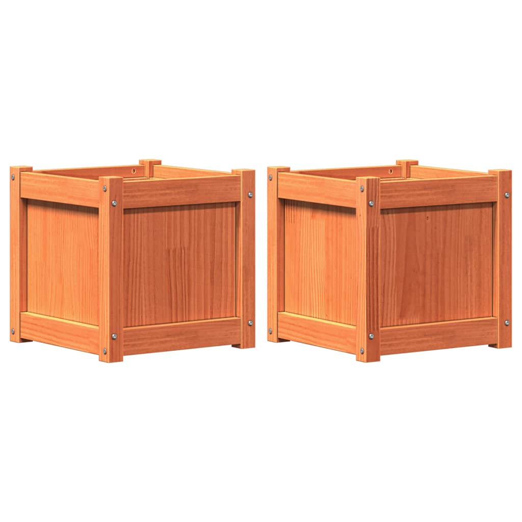 Garden Planters Solid Wood Pine Brown pine 2