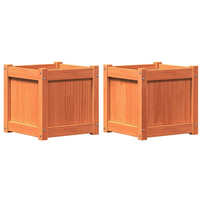 Garden Planters Solid Wood Pine Brown pine 2