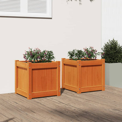 Garden Planters Solid Wood Pine Brown pine 2