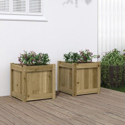 Garden Planters Solid Wood Pine Natural impregnated 2