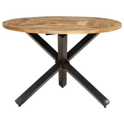 vidaXL Dining Table Ø110x75 cm Solid Wood Rough Mango 2