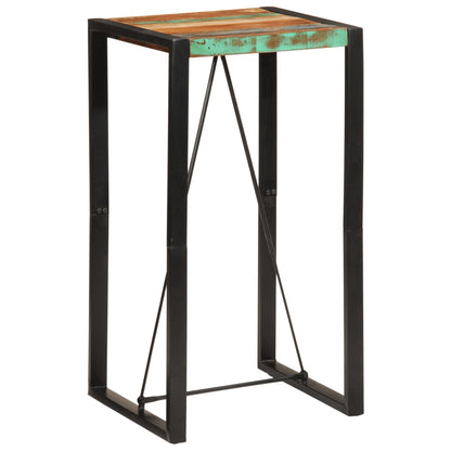 Bar Table Solid Wood Reclaimed Multicolour 60 cm 55 cm