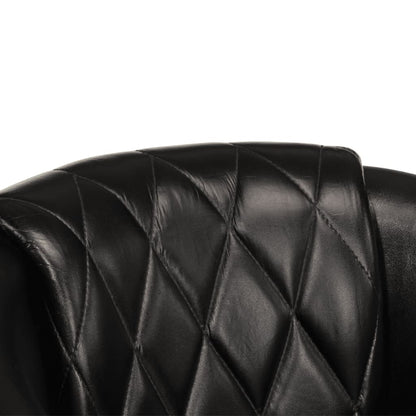 vidaXL Tub Chair Black Real Leather 6