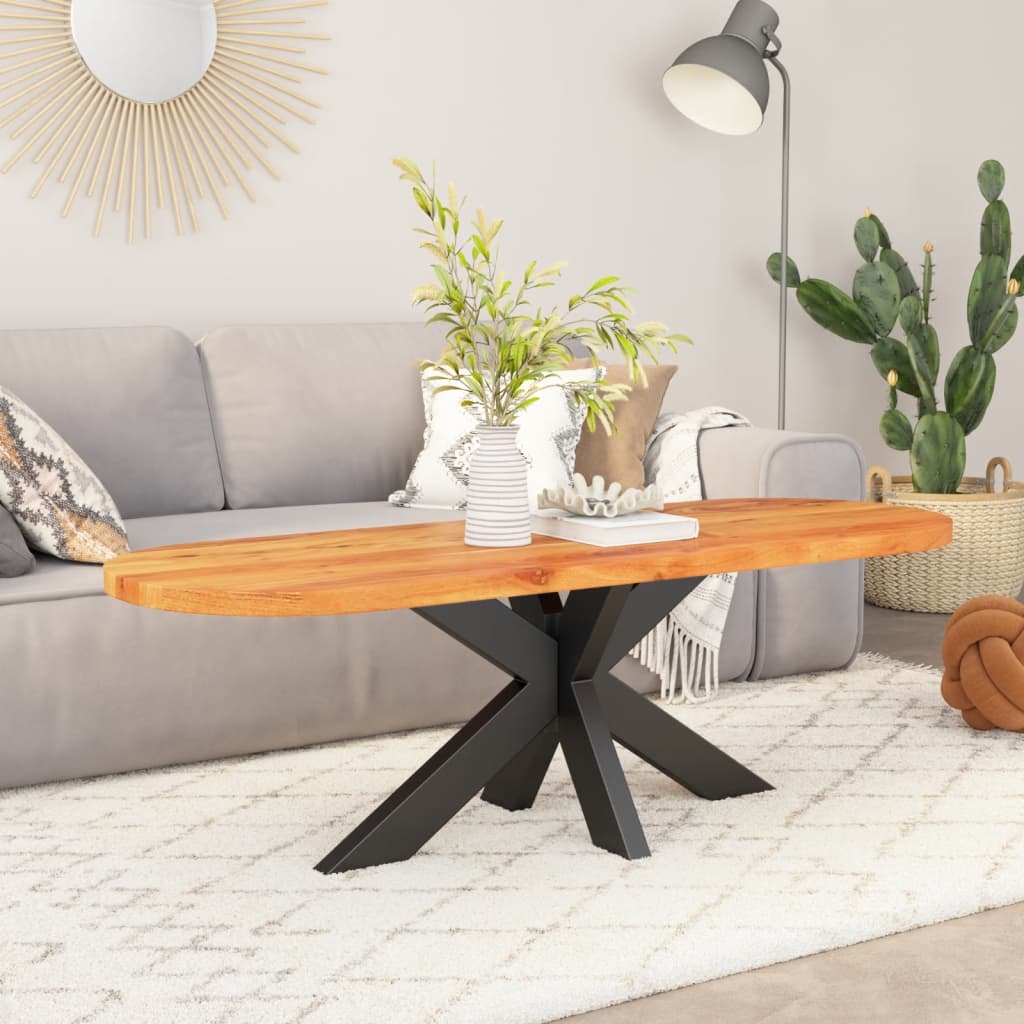 Table Top 100x50x3.8 cm Oval Solid Wood Mango Thickness 38 mm Acacia wood(natural) 140 cm