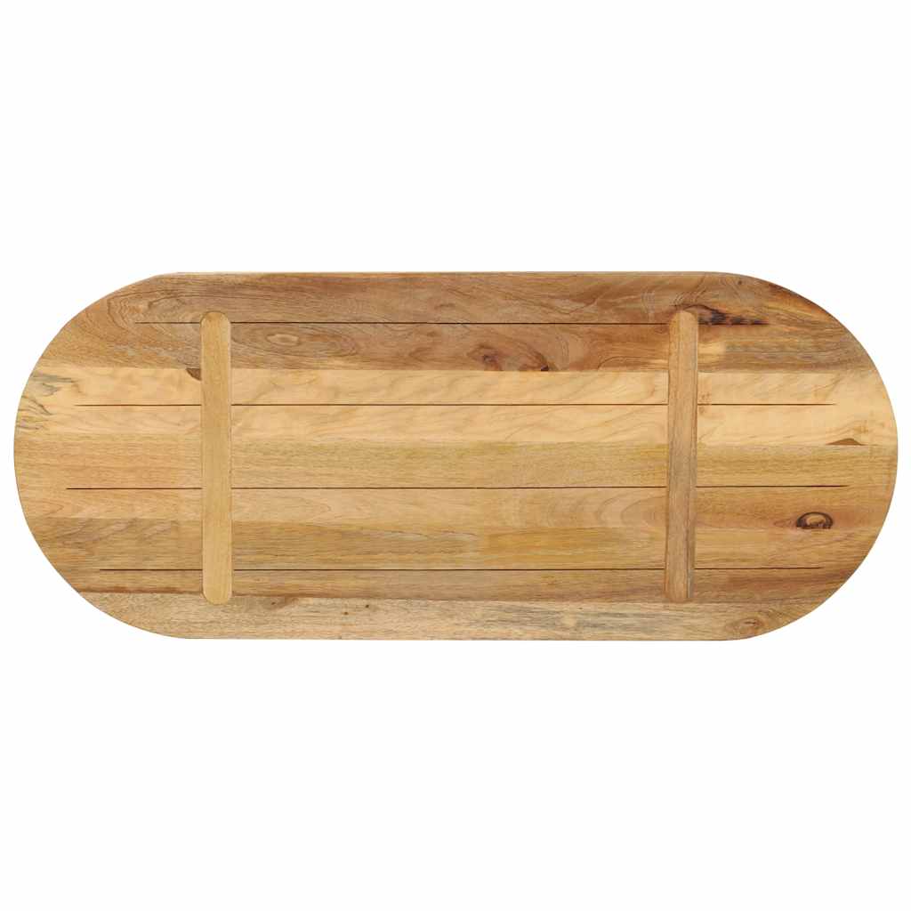 Table Top 80x40x2.5 cm Oval Solid Wood Mango Thickness 25 mm Rough mango wood(natural) 80 cm