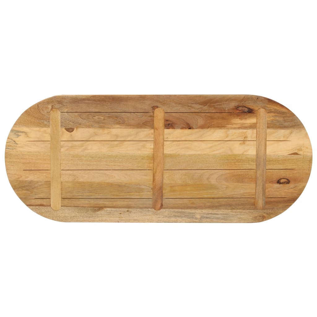 Table Top 100x50x2.5 cm Oval Solid Wood Mango Thickness 25 mm Rough mango wood(natural) 120 cm