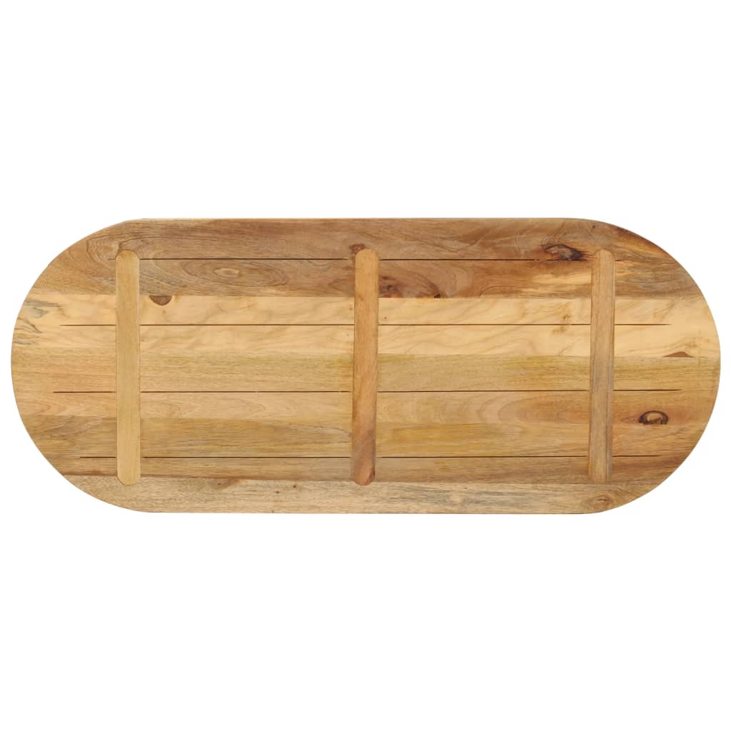 Table Top 120x60x3.8 cm Oval Solid Wood Mango Thickness 38 mm Rough mango wood(natural) 120 cm