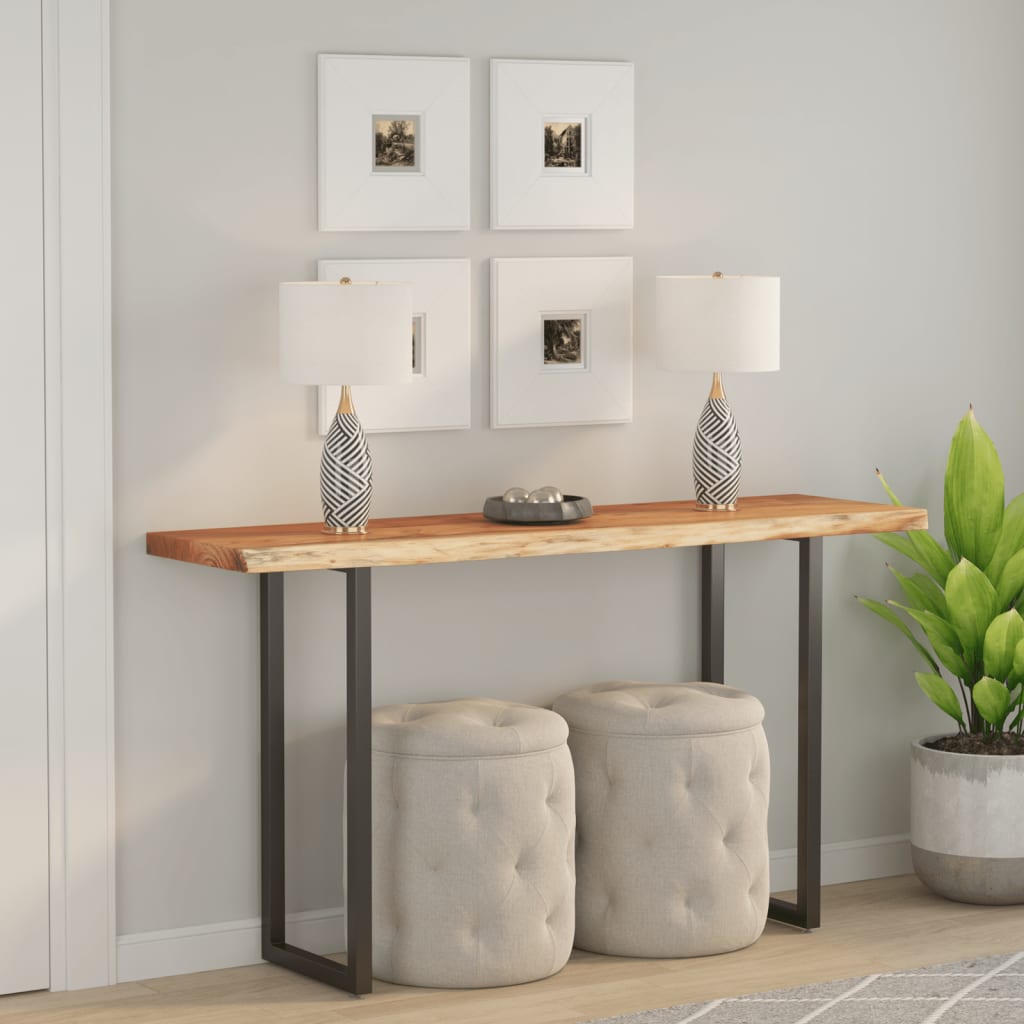 Wall Shelf 40x40x3.8 cm Square Solid Wood Acacia Live Edge Natural Solid Acacia Wood 110 cm