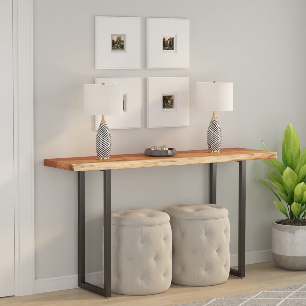 vidaXL Table Top 160x40x3,8 cm Rectangular Solid Wood Acacia Live Edge 1