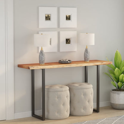 vidaXL Table Top 160x40x3,8 cm Rectangular Solid Wood Acacia Live Edge 1