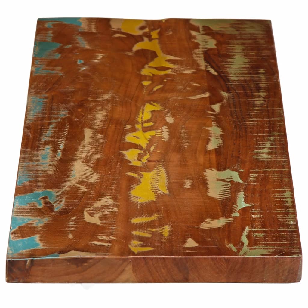 Table Top 40x40x2.5 cm Square Solid Wood Reclaimed Thickness 25 mm Reclaimed wood(multicolour) 110 cm