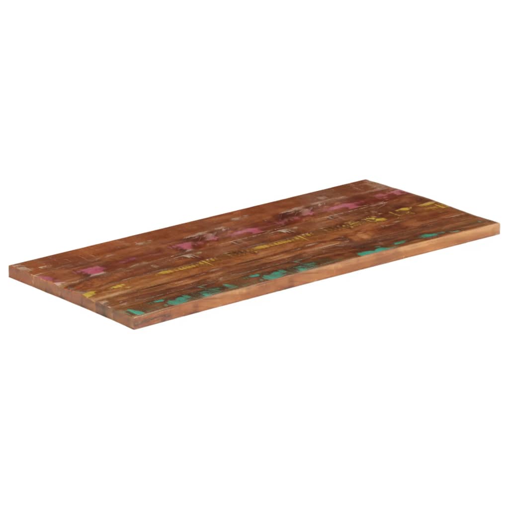 Table Top 50x50x2.5 cm Square Solid Wood Reclaimed Thickness 25 mm Reclaimed wood(multicolour) 100 cm
