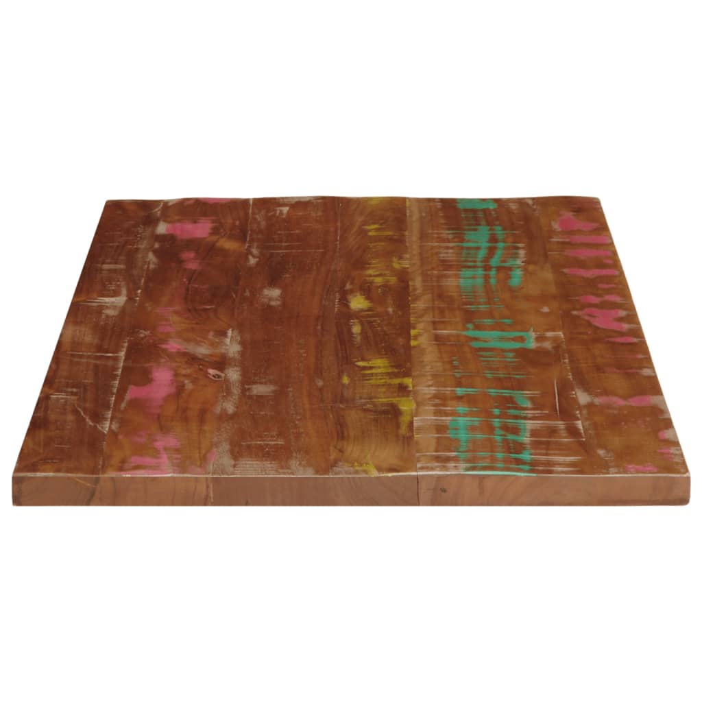 Table Top 60x60x1.5 cm Square Solid Wood Reclaimed Thickness 15 mm Reclaimed wood(multicolour) 90 cm 70 cm