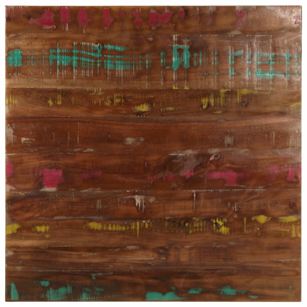 Table Top 60x60x1.5 cm Square Solid Wood Reclaimed Thickness 15 mm Reclaimed wood(multicolour) 80 cm 80 cm