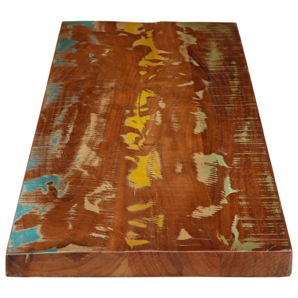 Table Top 40x20x3.8 cm Rectangular Solid Wood Reclaimed Thickness 38 mm Reclaimed wood(multicolour) 180 cm