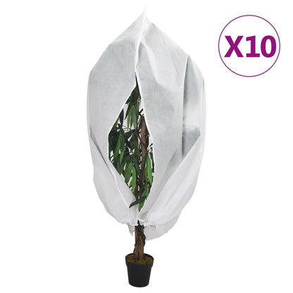 vidaXL Plant Fleece Covers with Zip 70 g/m² 1x1.55 m White 10 pcs