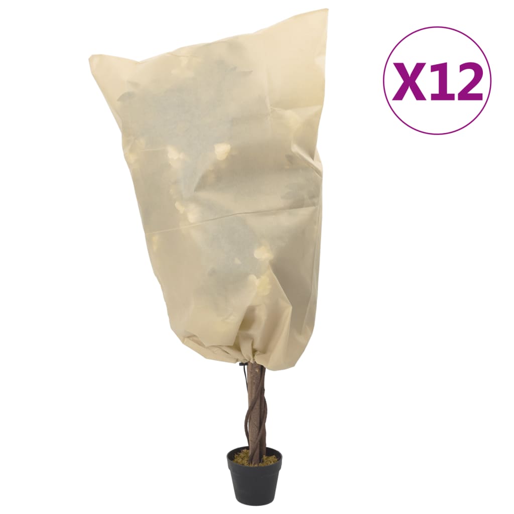 Plant Fleece Covers with Drawstring 70 g/m² 0.8x1 m Beige