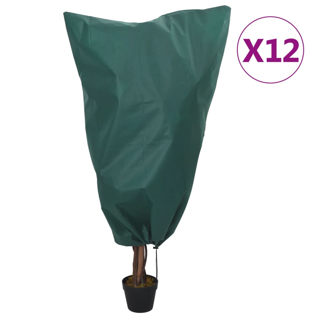 Plant Fleece Covers with Drawstring 70 g/m² 0.8x1 m Green