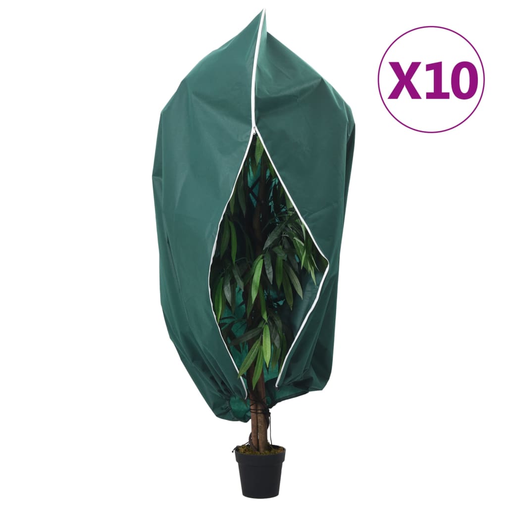 vidaXL Plant Fleece Covers with Zip 10 pcs 70 g/m² 3,93x3 m 1