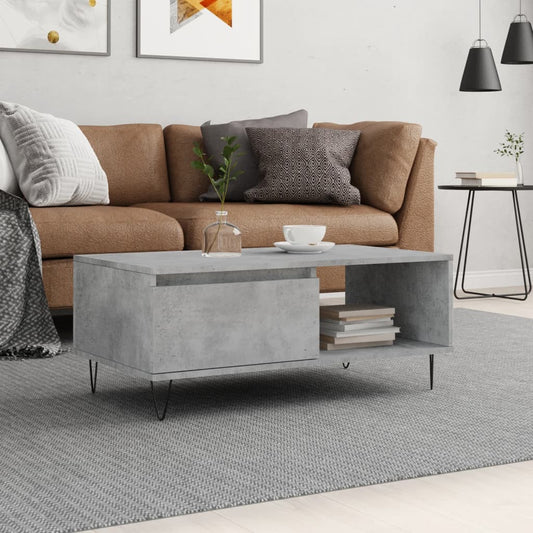 Coffee Table 90x50x36,5 cm Engineered Wood Concrete grey
