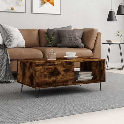 Coffee Table 90x50x36,5 cm Engineered Wood Smoked oak