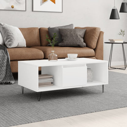 Coffee Table 90x50x36,5 cm Engineered Wood White