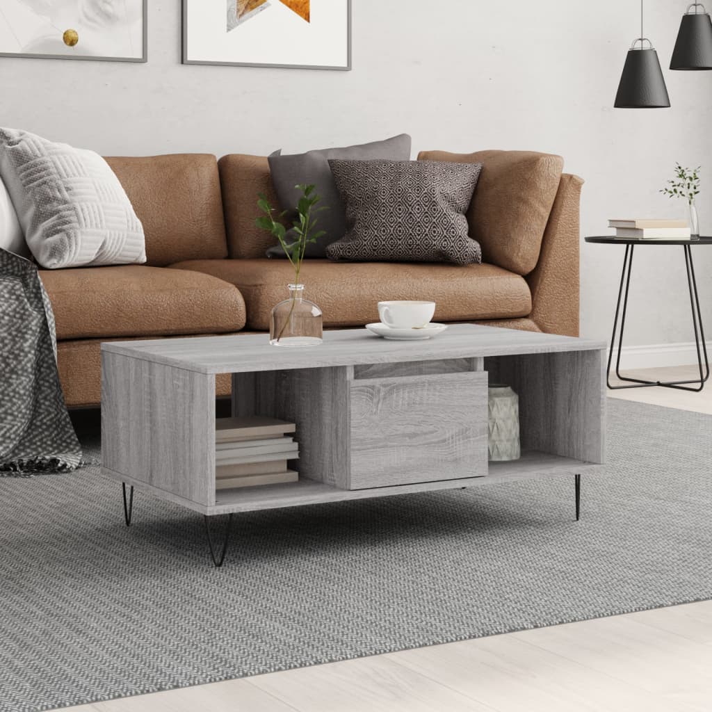 Coffee Table 90x50x36,5 cm Engineered Wood Grey sonoma