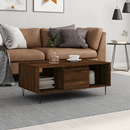 Coffee Table 90x50x36,5 cm Engineered Wood Brown oak