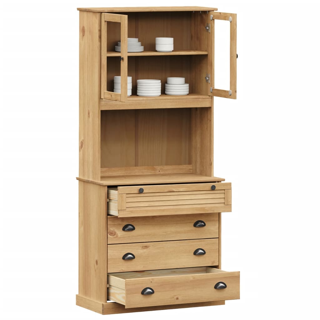 vidaXL Highboard "VIGO" 80x40x176 cm Solid Wood Pine 3
