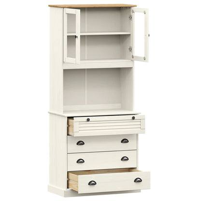 vidaXL Highboard "VIGO" White 80x40x176 cm Solid Wood Pine 3