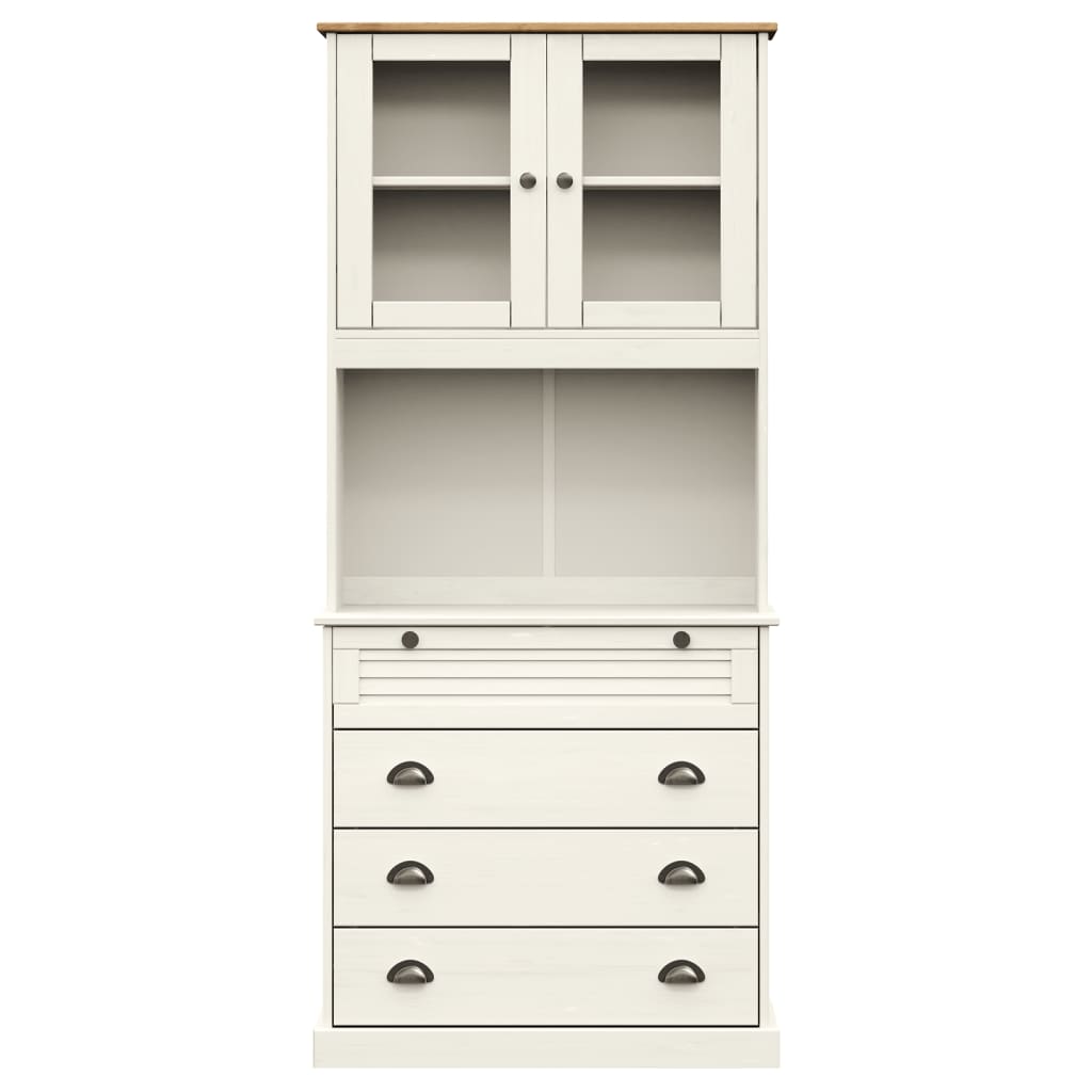 vidaXL Highboard "VIGO" White 80x40x176 cm Solid Wood Pine 4