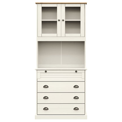 vidaXL Highboard "VIGO" White 80x40x176 cm Solid Wood Pine 4