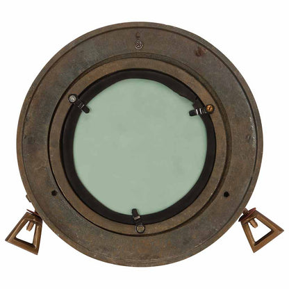Porthole Mirror Wall Hanging Aluminium and Glass Brass Ø 23 cm