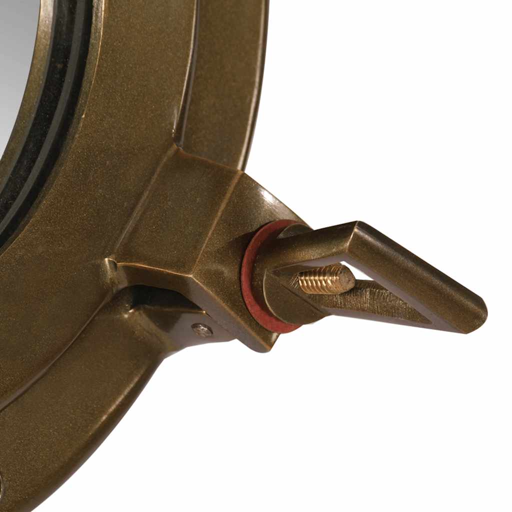 Porthole Mirror Wall Hanging Aluminium and Glass Brass Ø 23 cm