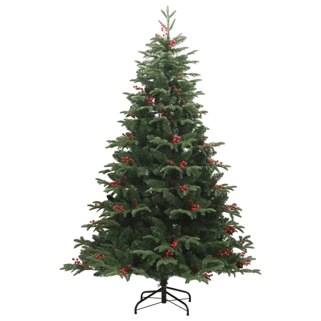 vidaXL Artificial Hinged Christmas Tree with Cones and Berries 240 cm 2