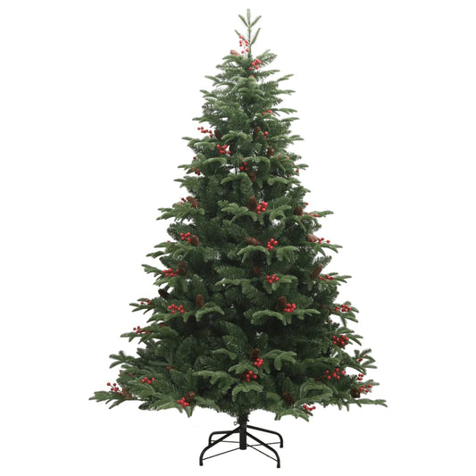 vidaXL Artificial Hinged Christmas Tree with Cones and Berries 240 cm 2