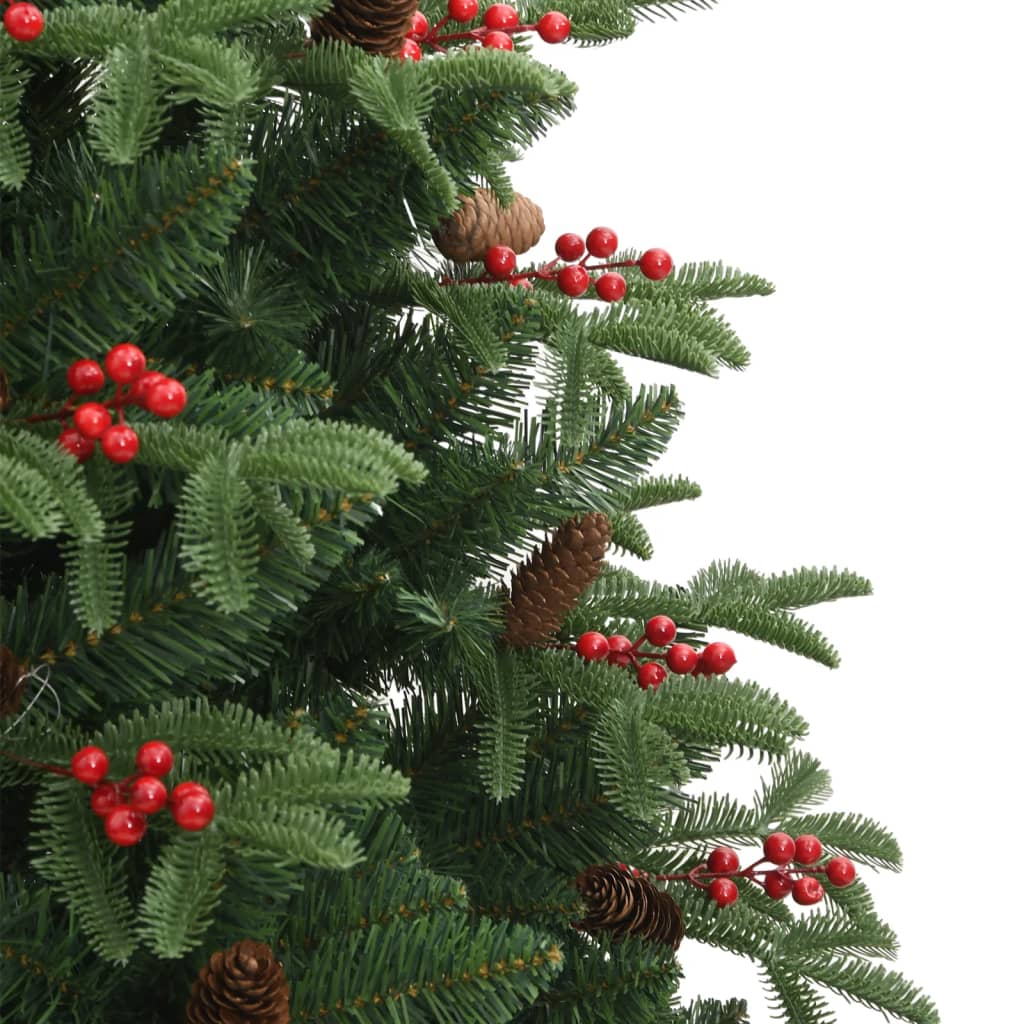 vidaXL Artificial Hinged Christmas Tree with Cones and Berries 240 cm 5