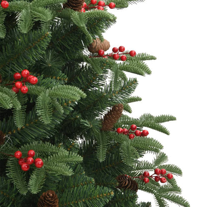 vidaXL Artificial Hinged Christmas Tree with Cones and Berries 240 cm 5