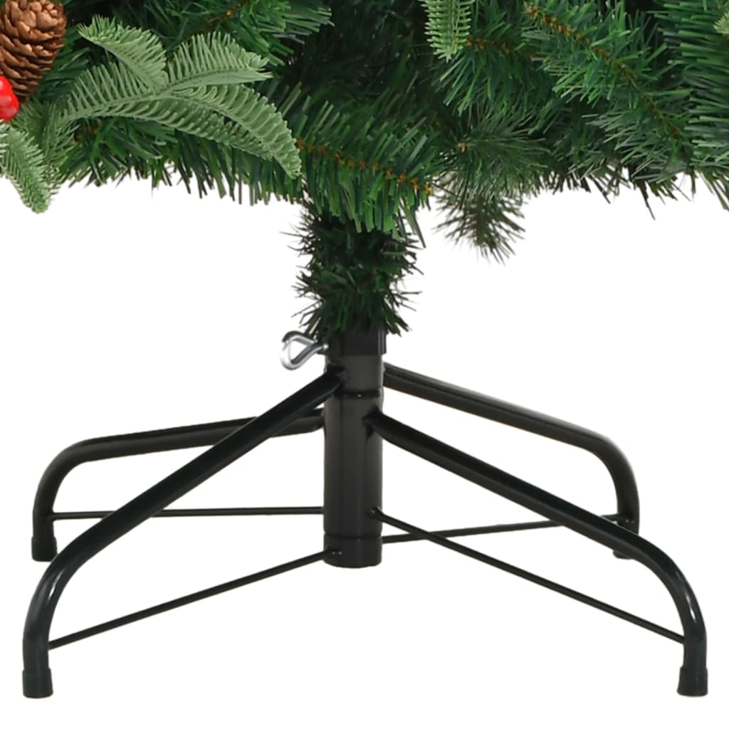 vidaXL Artificial Hinged Christmas Tree with Cones and Berries 240 cm 6
