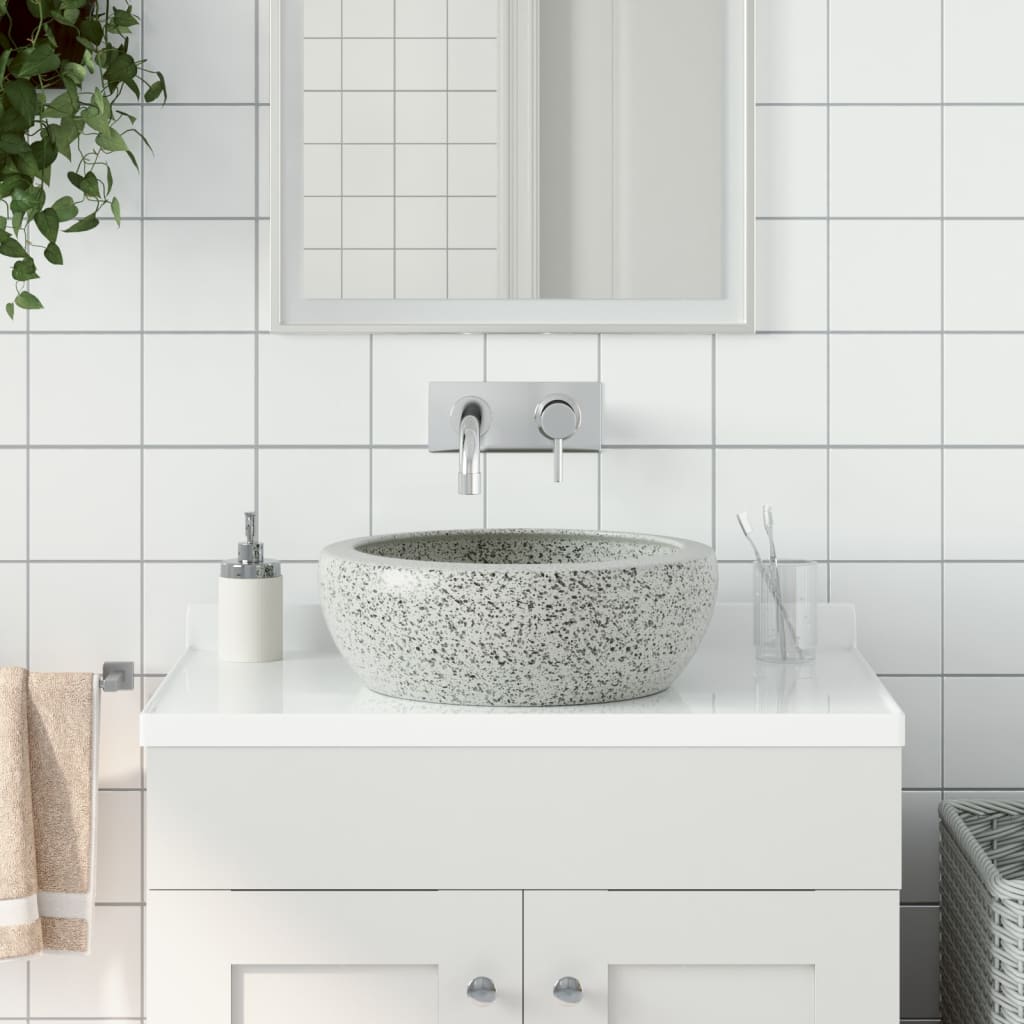 Countertop Basin Round Φ41x14 Ceramic Grey