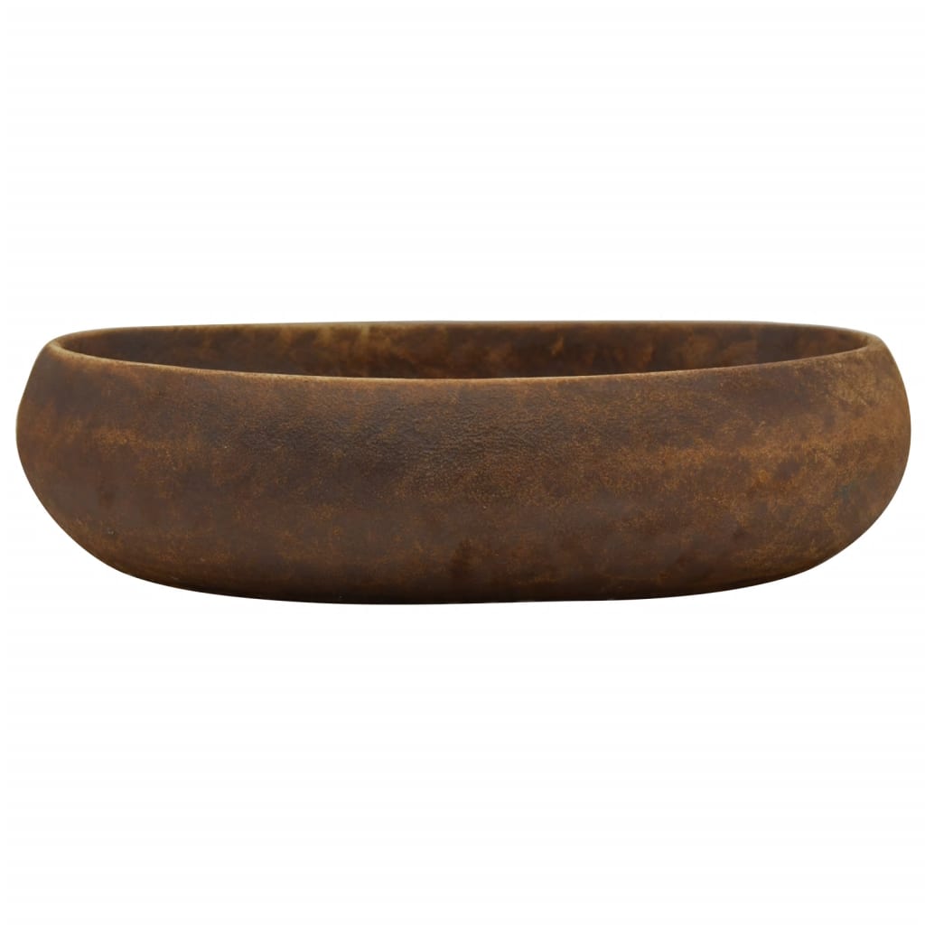 Countertop Basin Oval 59x40x15 cm Ceramic Brown