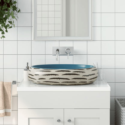 Countertop Basin Oval 59x40x15 cm Ceramic Light blue