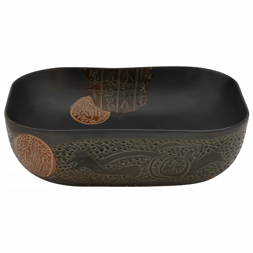 Countertop Basin Rectangular 48x37.5x13.5 cm Ceramic Black