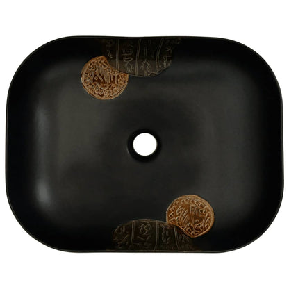 Countertop Basin Rectangular 48x37.5x13.5 cm Ceramic Black