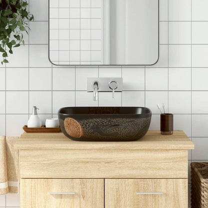 Countertop Basin Rectangular 48x37.5x13.5 cm Ceramic Black
